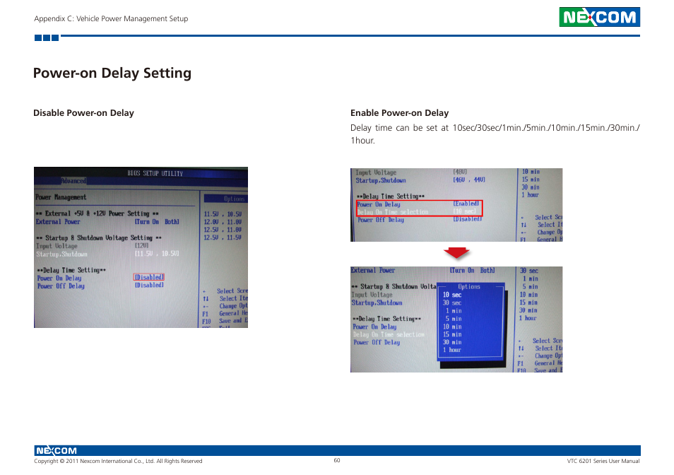 Power-on delay setting | NEXCOM VTC 6201 User Manual | Page 74 / 76