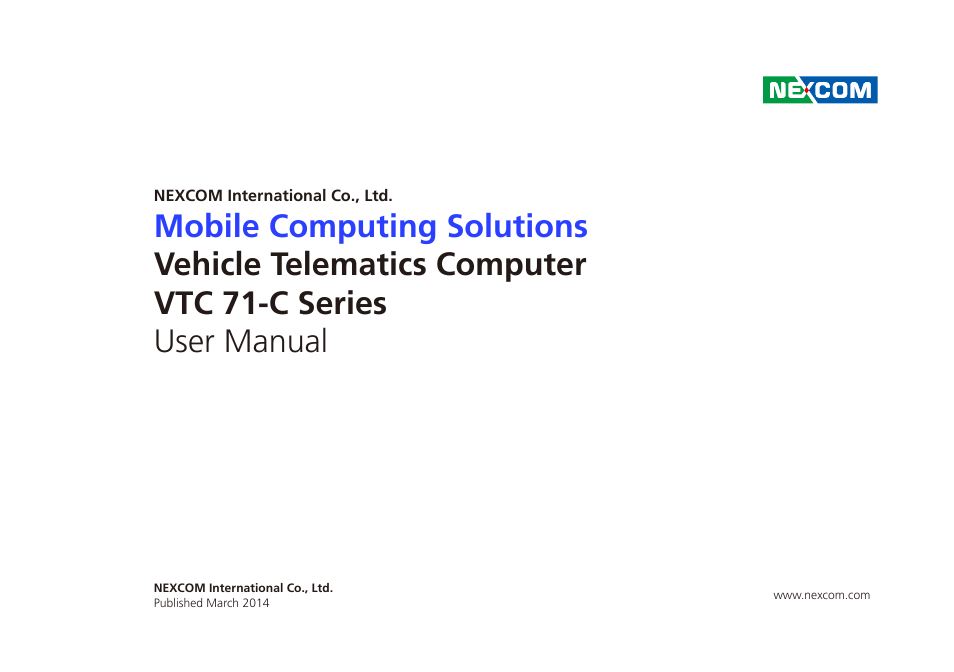 NEXCOM VTC 7100-C8SK User Manual | 110 pages