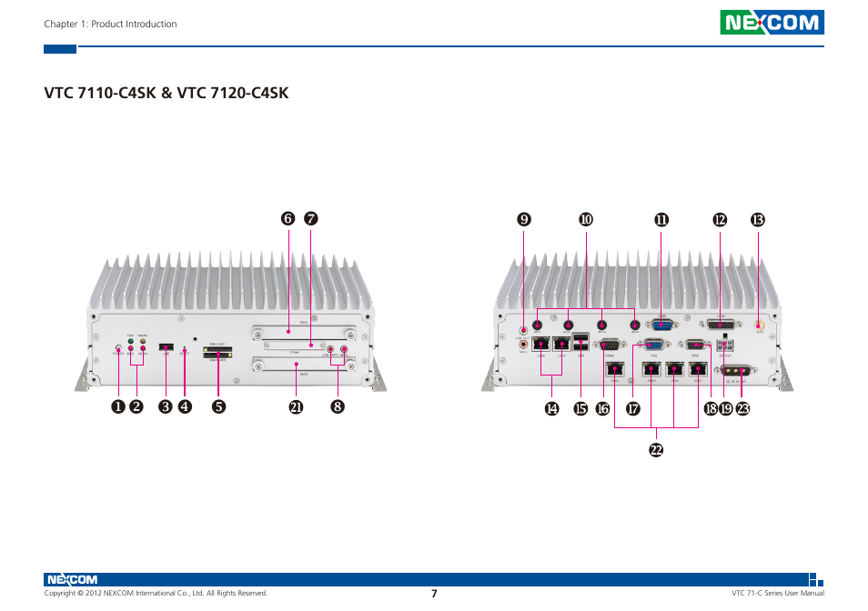 Vtc 7110-c4sk & vtc 7120-c4sk | NEXCOM VTC 7100-C8SK User Manual | Page 21 / 110