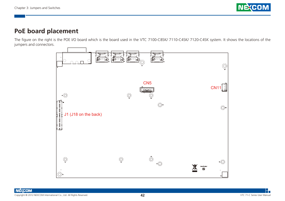 Poe board placement | NEXCOM VTC 7100-C8SK User Manual | Page 56 / 110