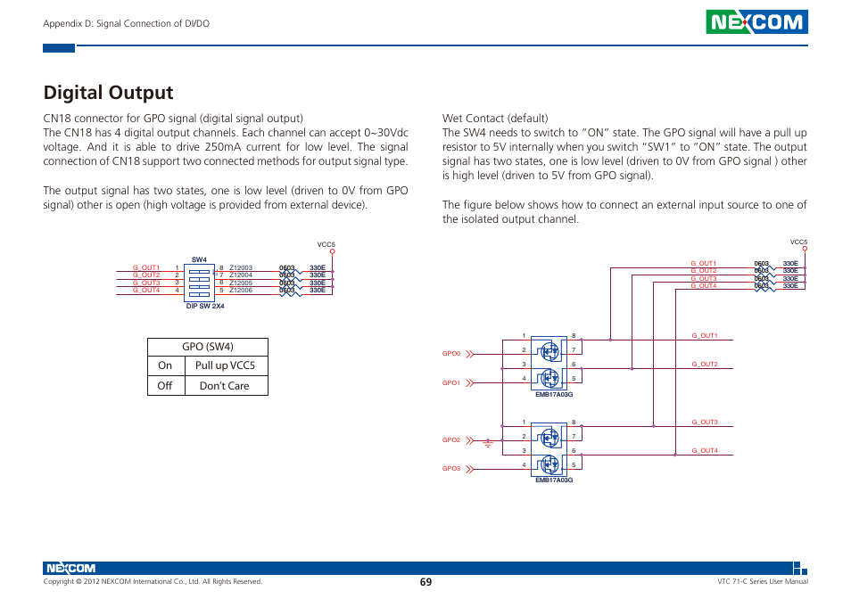 Digital output | NEXCOM VTC 7100-C8SK User Manual | Page 83 / 110