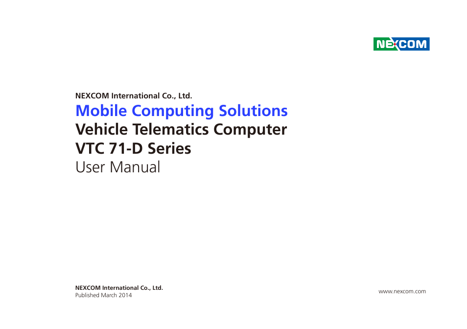 NEXCOM VTC 7100-D1K User Manual | 117 pages