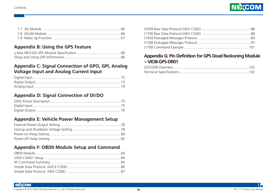 NEXCOM VTC 7100-D1K User Manual | Page 4 / 117