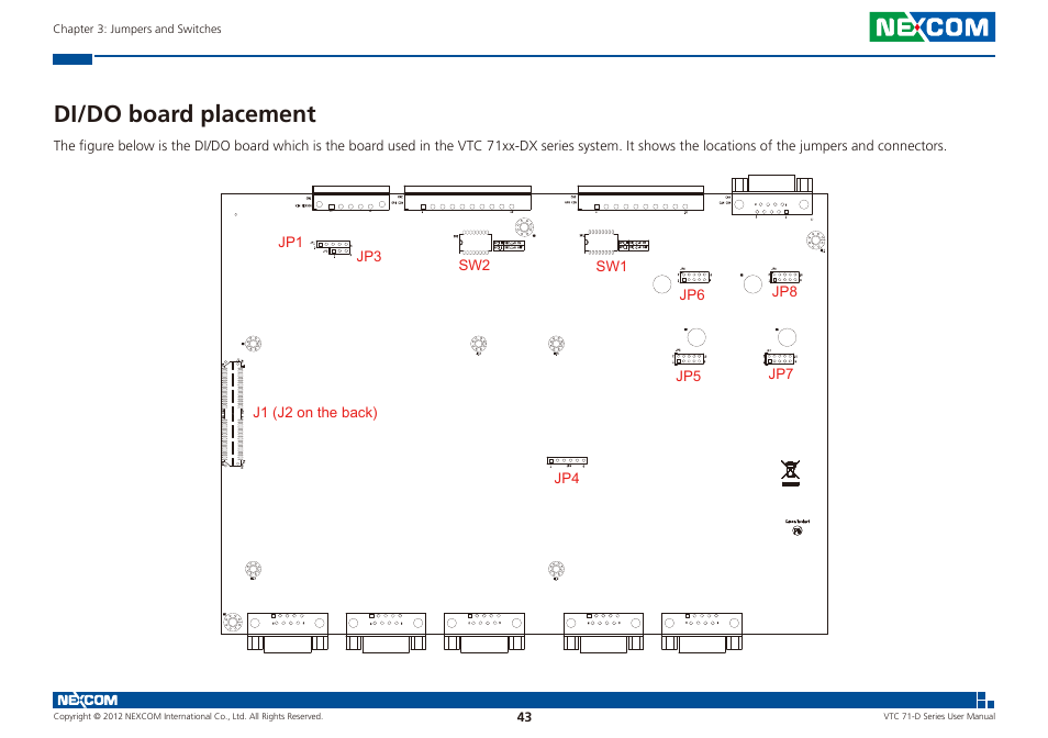 Di/do board placement | NEXCOM VTC 7100-D1K User Manual | Page 57 / 117