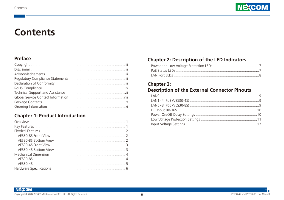 NEXCOM VES30-4S User Manual | Page 2 / 23