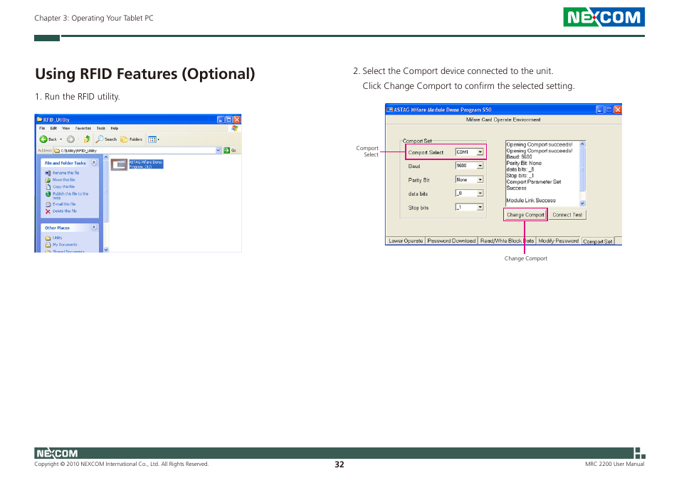 Using rfid features (optional) | NEXCOM MRC 2200 User Manual | Page 45 / 68