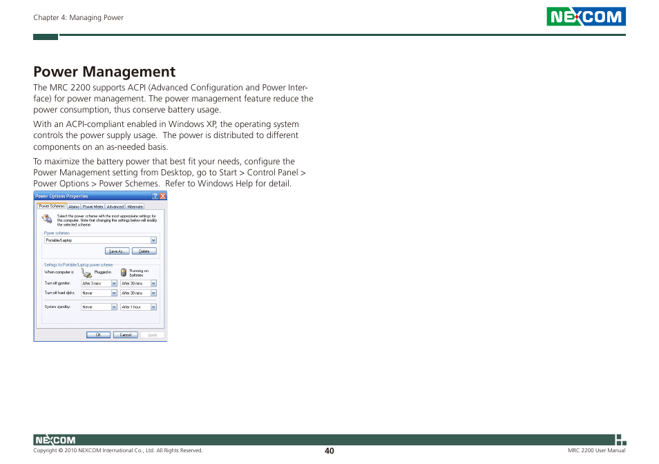 Power management | NEXCOM MRC 2200 User Manual | Page 53 / 68