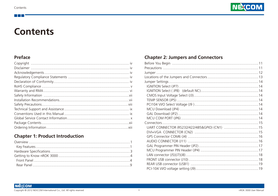 NEXCOM nROK 3000 User Manual | Page 2 / 50