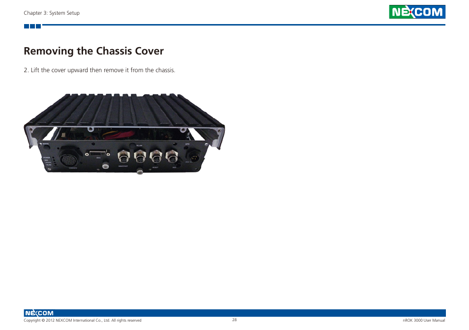 Removing the chassis cover | NEXCOM nROK 3000 User Manual | Page 41 / 50