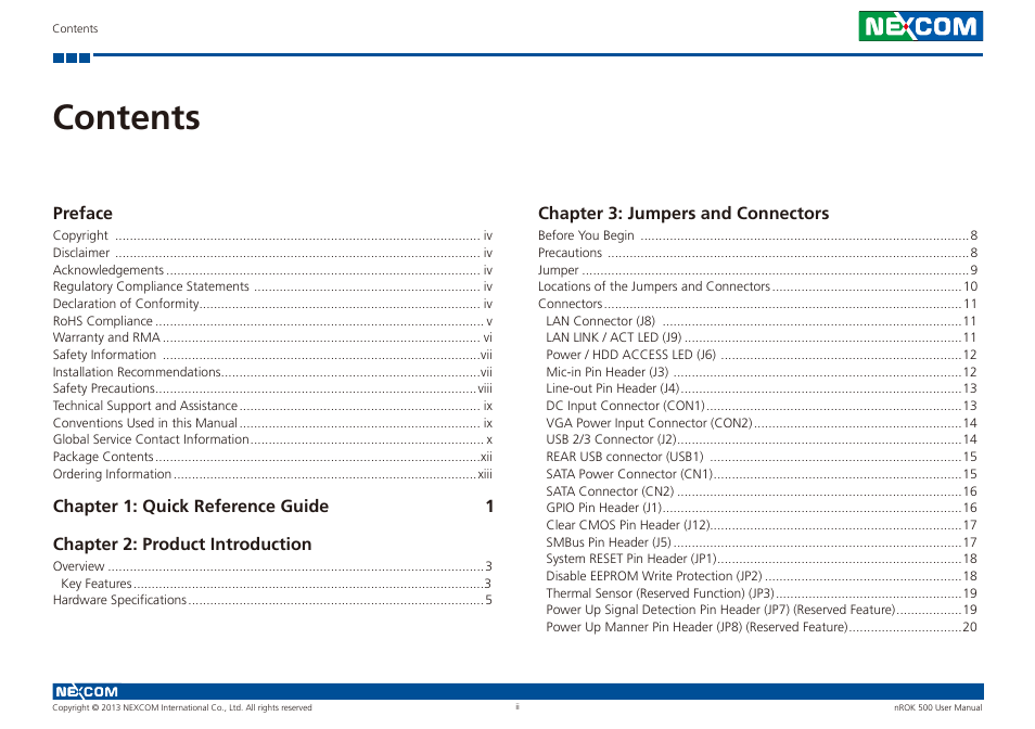 NEXCOM nROK 500 User Manual | Page 2 / 42