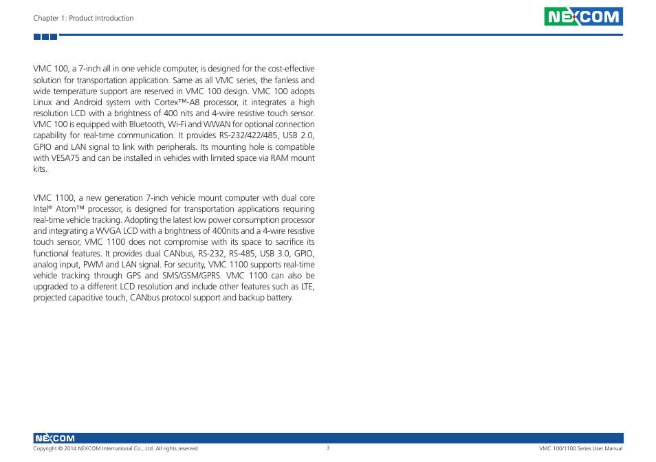 NEXCOM VMC 100 User Manual | Page 17 / 113