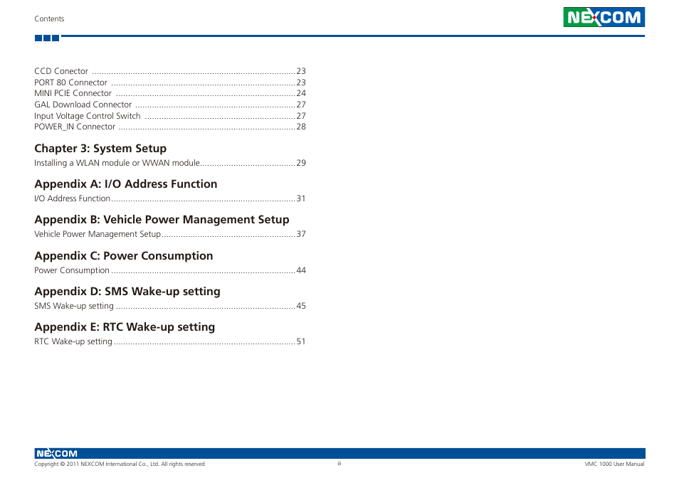 NEXCOM VMC 1000 User Manual | Page 3 / 65