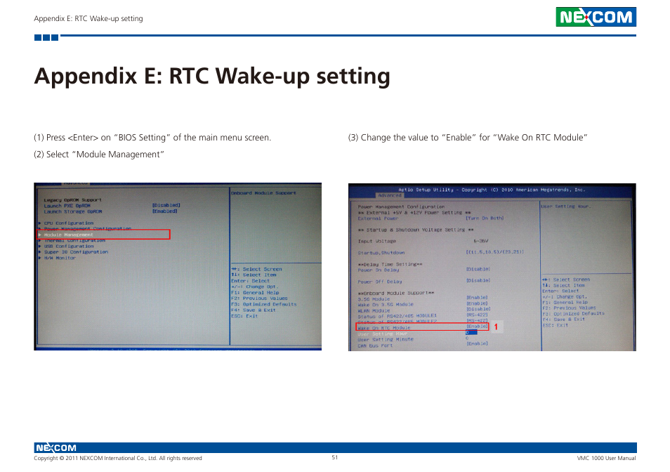 Appendix e: rtc wake-up setting | NEXCOM VMC 1000 User Manual | Page 64 / 65