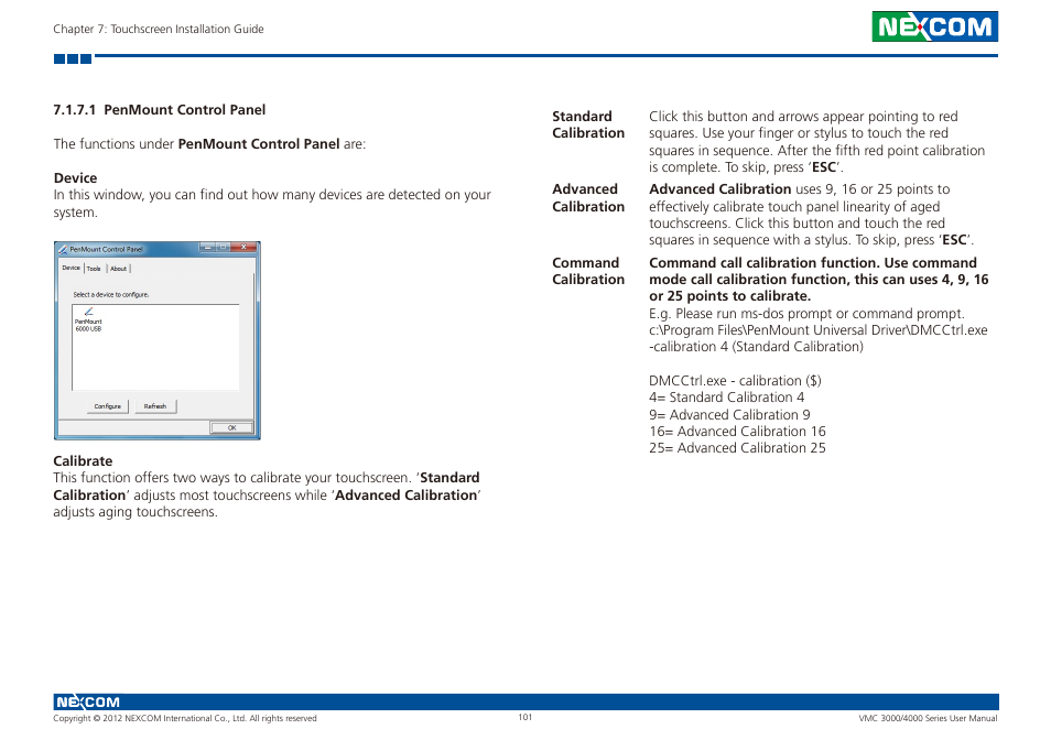 1 penmount control panel | NEXCOM VMC 3000/ 3001 User Manual | Page 117 / 190