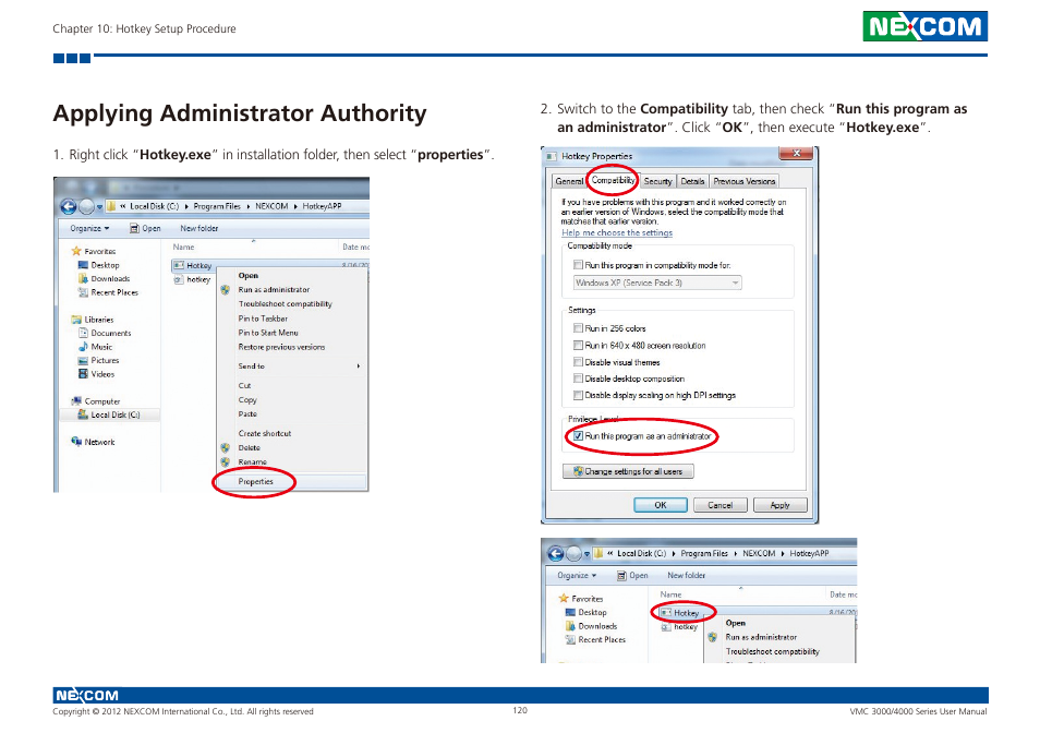 Applying administrator authority | NEXCOM VMC 3000/ 3001 User Manual | Page 136 / 190