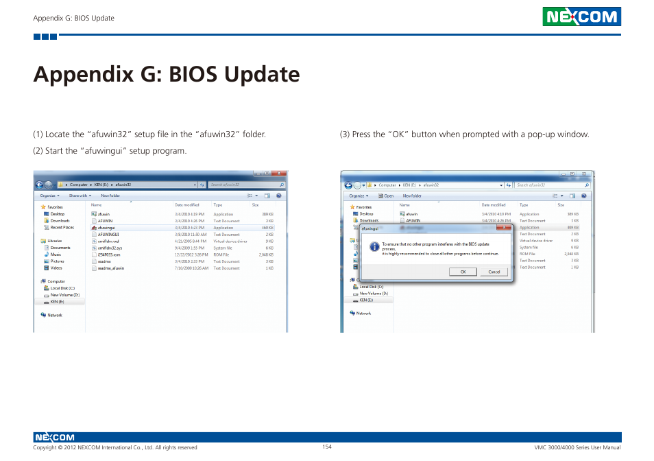 Appendix g: bios update | NEXCOM VMC 3000/ 3001 User Manual | Page 170 / 190