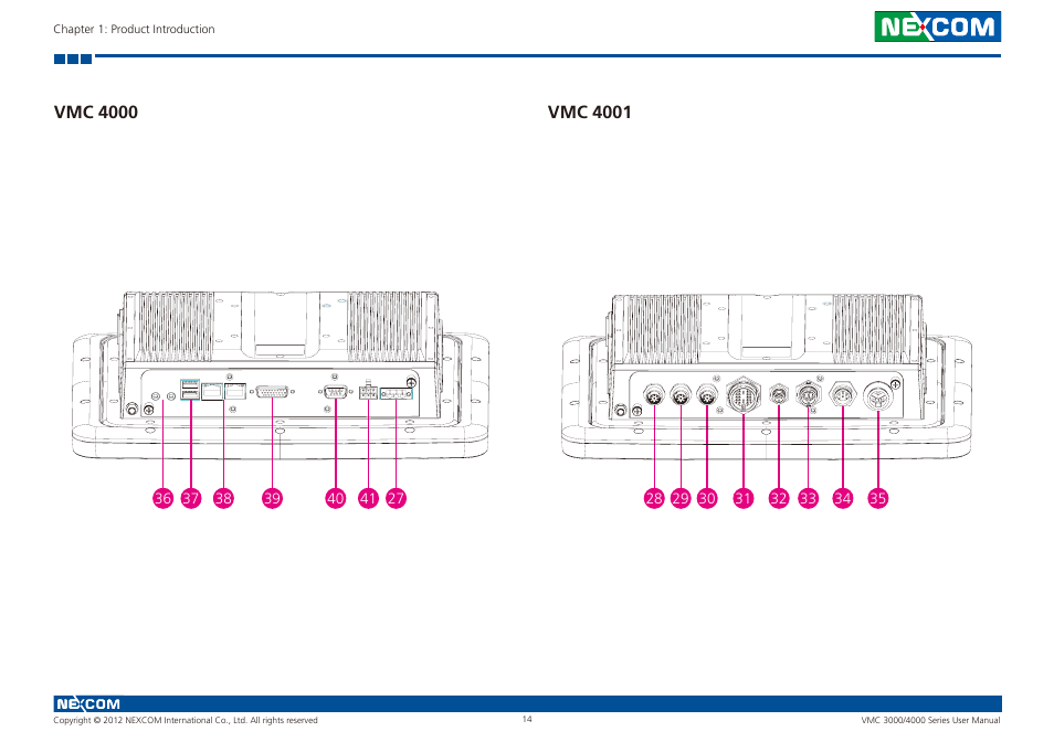 Vmc 4000 vmc 4001, Vmc 4000, Vmc 4001 | NEXCOM VMC 3000/ 3001 User Manual | Page 30 / 190