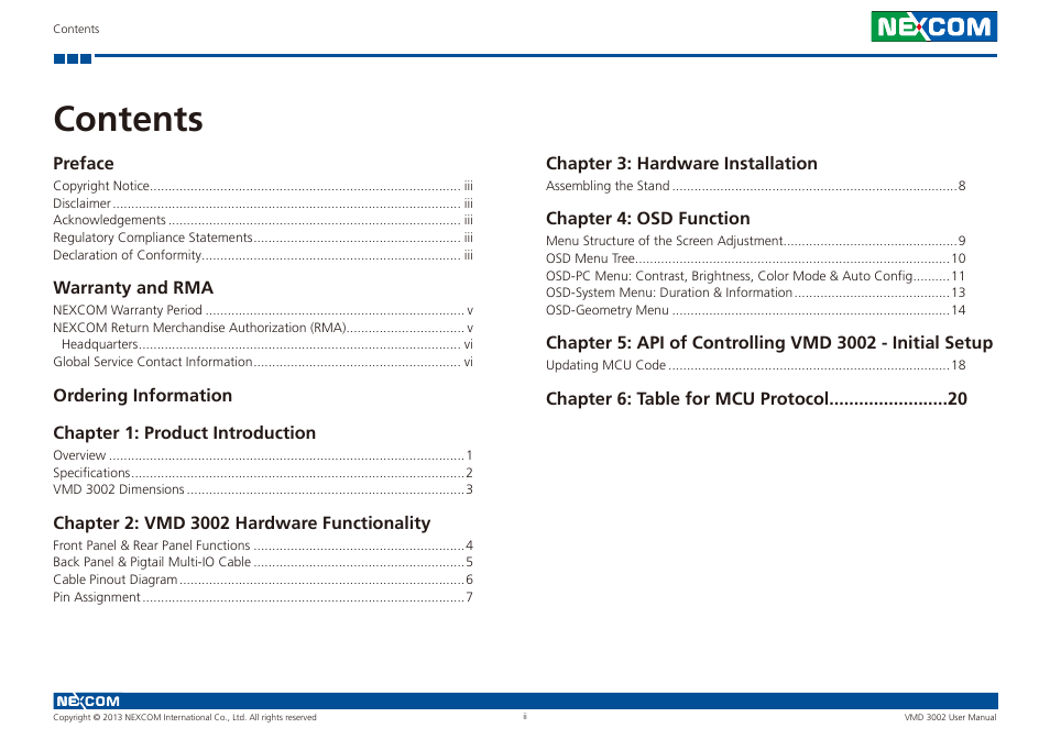 NEXCOM VMD 3002 User Manual | Page 2 / 30