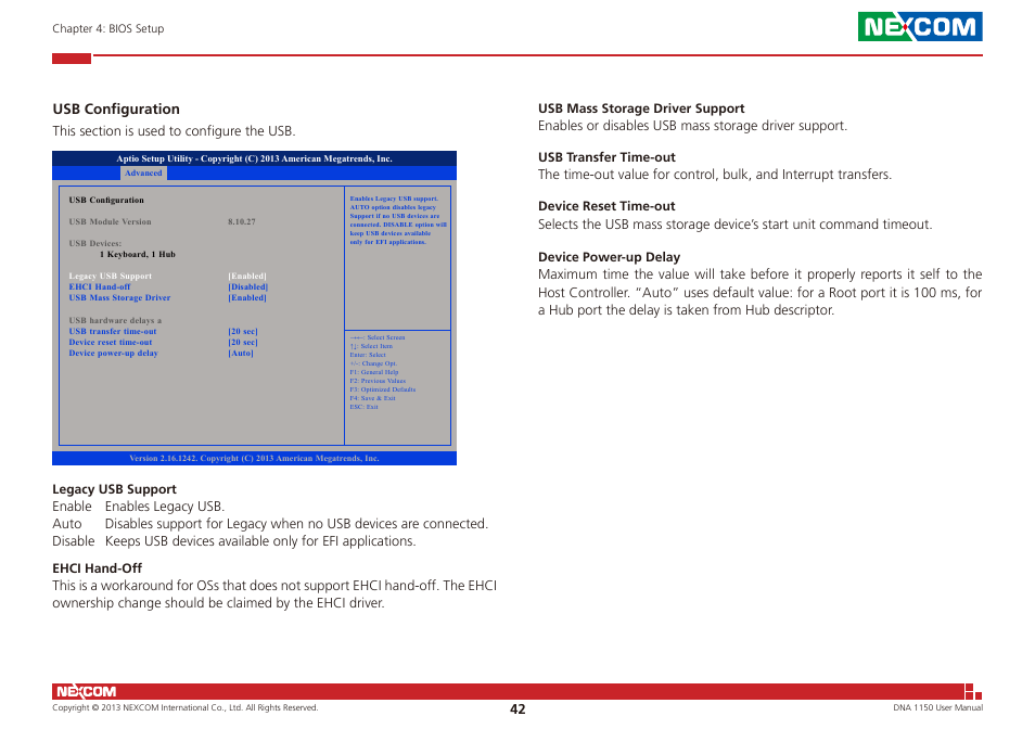 Usb configuration | NEXCOM DNA 1150 User Manual | Page 56 / 66