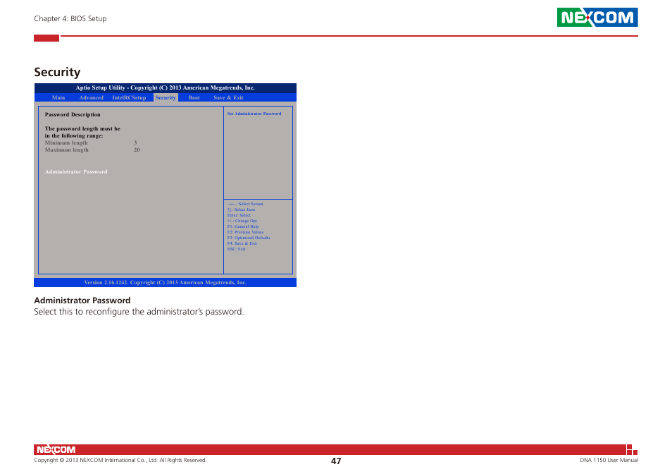 Security | NEXCOM DNA 1150 User Manual | Page 61 / 66