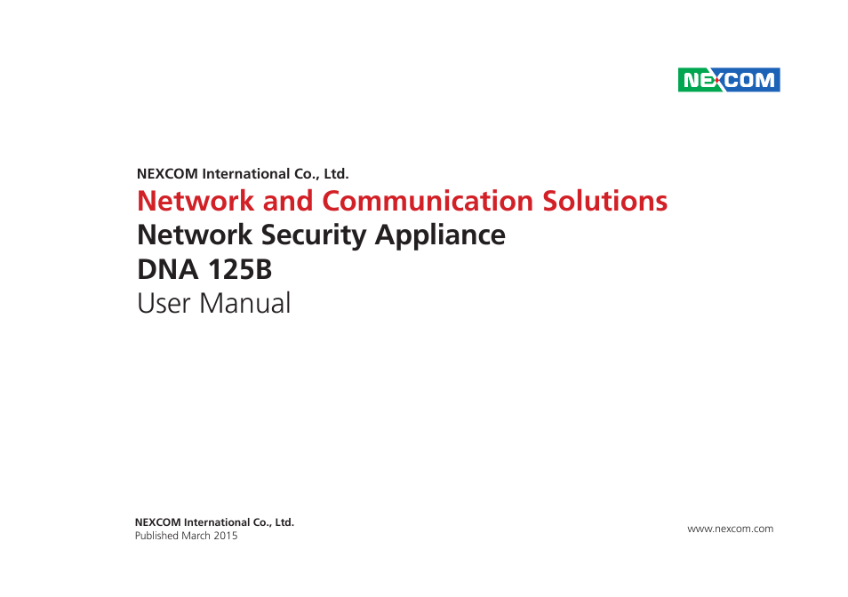 NEXCOM DNA 125B User Manual | 55 pages