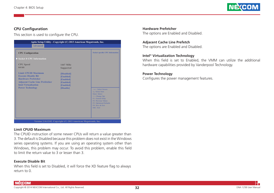 Cpu configuration | NEXCOM DNA 125B User Manual | Page 46 / 55