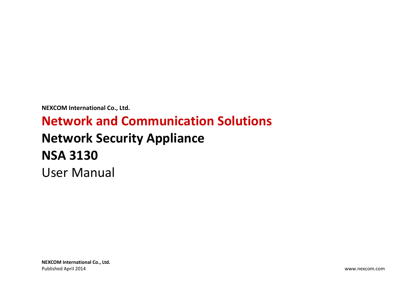 NEXCOM NSA 3130 User Manual | 96 pages