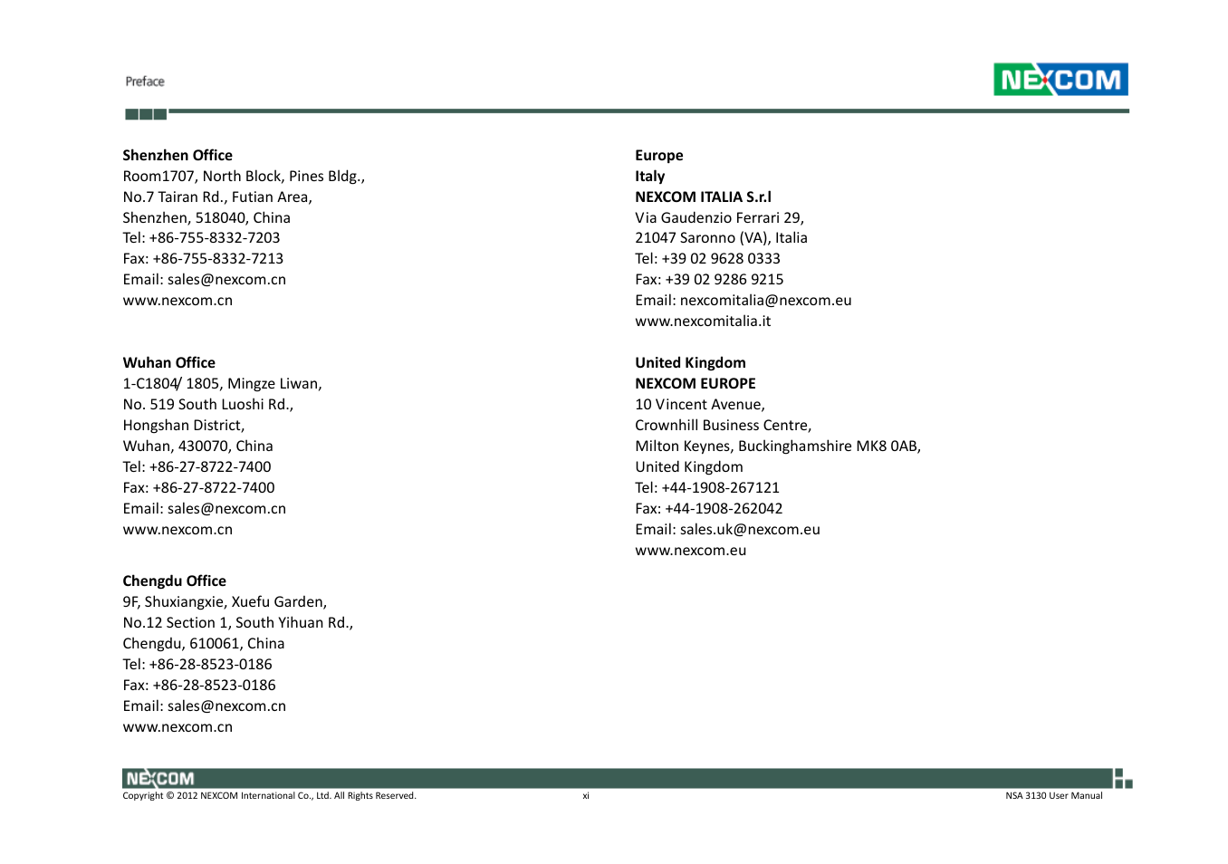 NEXCOM NSA 3130 User Manual | Page 11 / 96