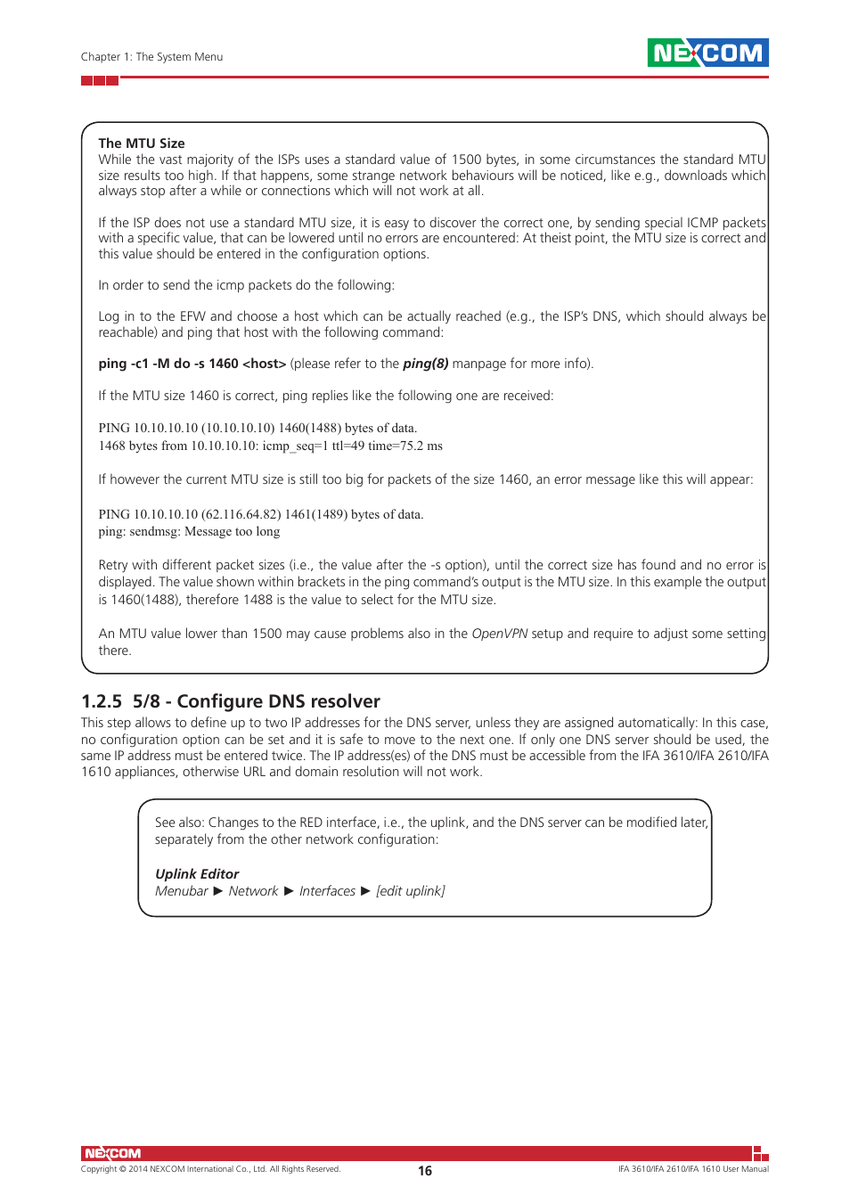 5 5/8 - configure dns resolver | NEXCOM IFA 1610 User Manual | Page 19 / 88