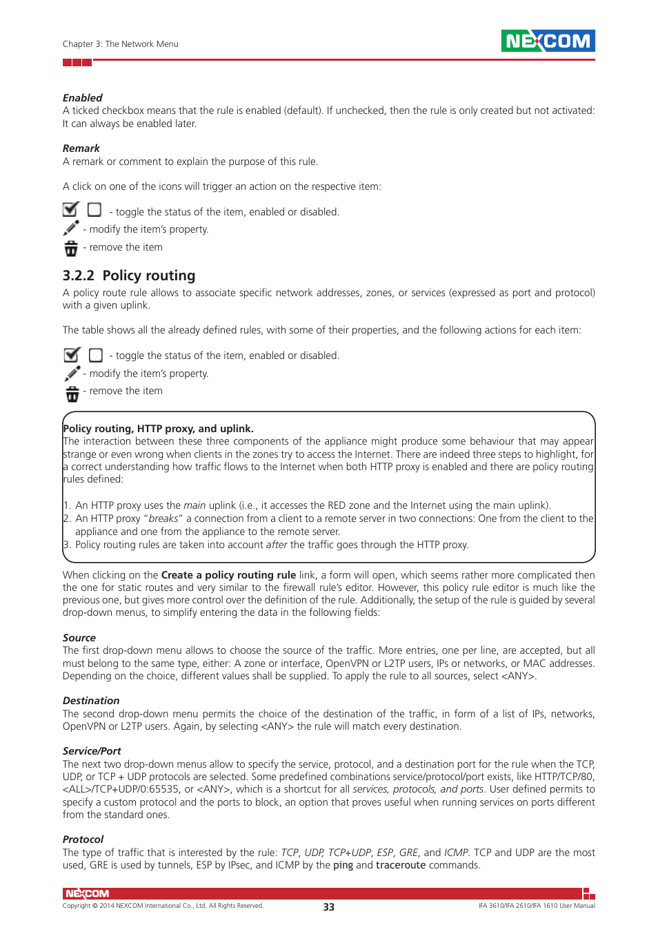 2 policy routing | NEXCOM IFA 1610 User Manual | Page 36 / 88