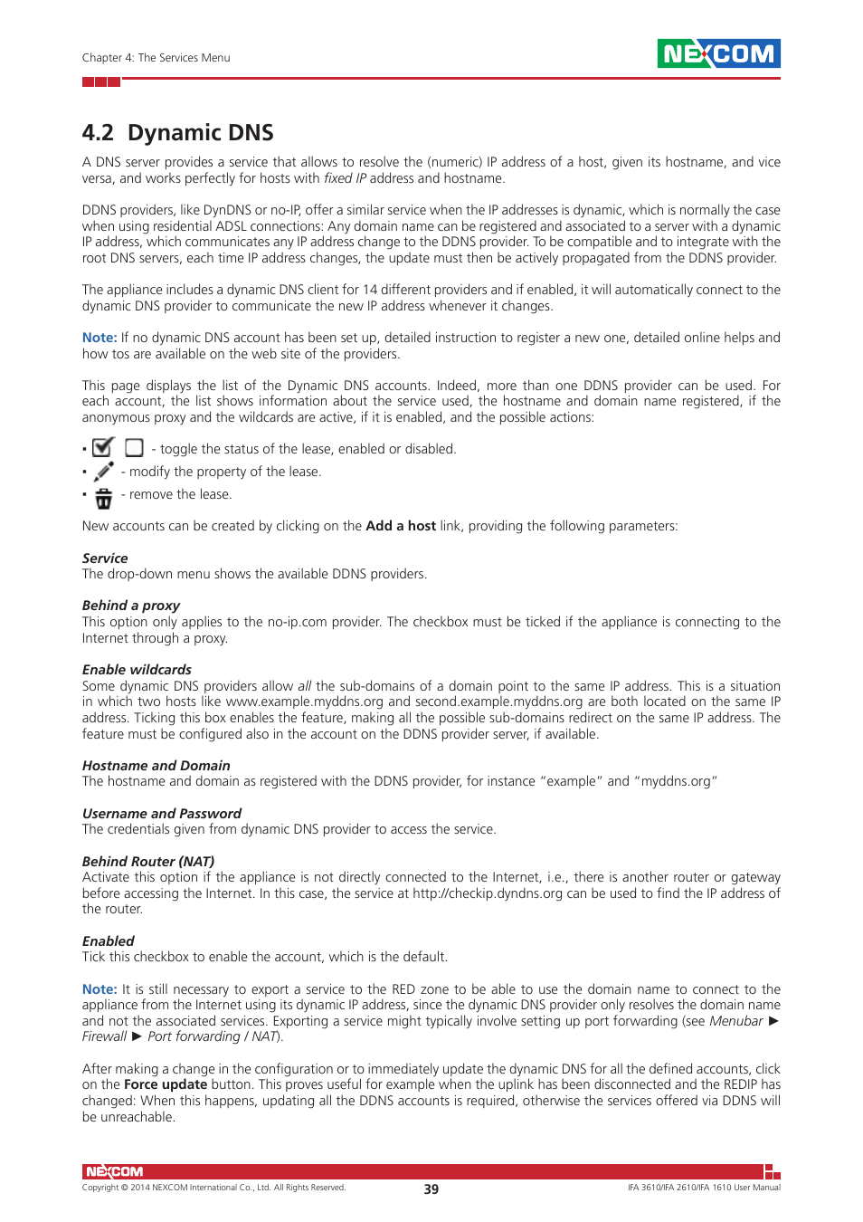 2 dynamic dns | NEXCOM IFA 1610 User Manual | Page 42 / 88