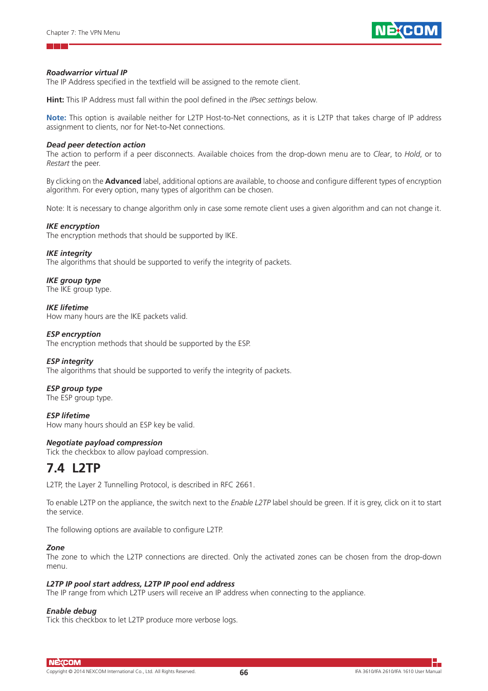 4 l2tp | NEXCOM IFA 1610 User Manual | Page 69 / 88