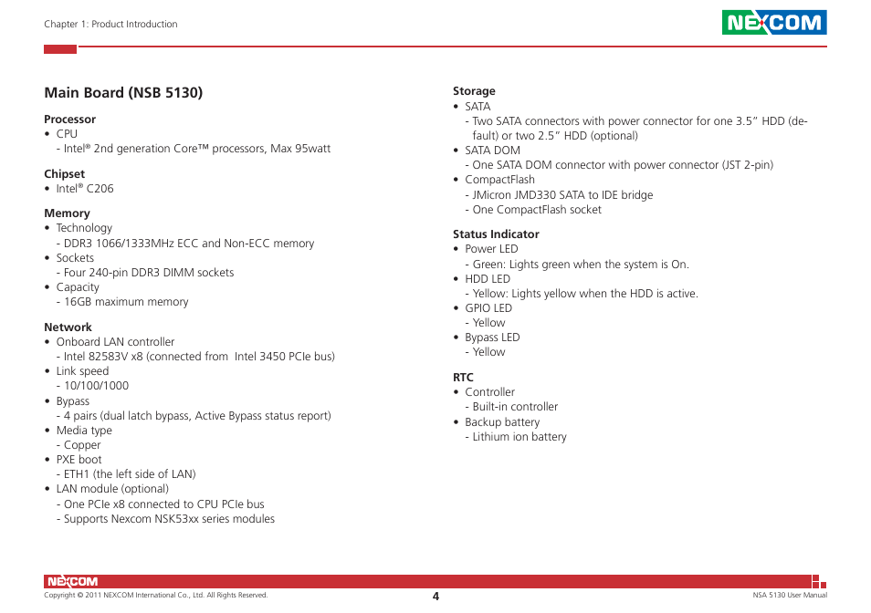 Main board (nsb 5130) | NEXCOM NSA 5130 User Manual | Page 17 / 107