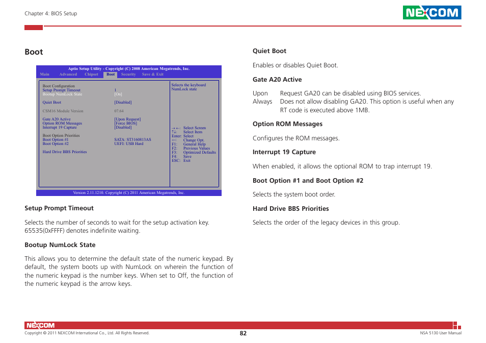 Boot | NEXCOM NSA 5130 User Manual | Page 95 / 107