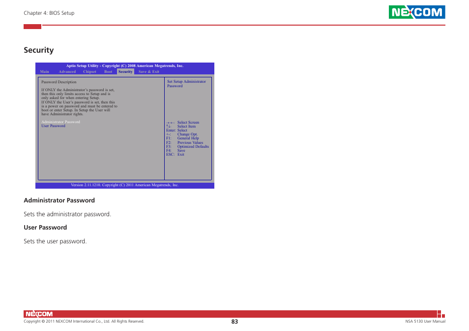 Security | NEXCOM NSA 5130 User Manual | Page 96 / 107