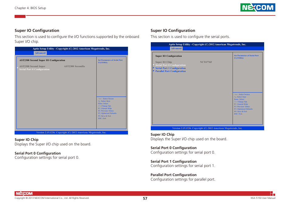Super io configuration | NEXCOM NSA 5150 User Manual | Page 71 / 84