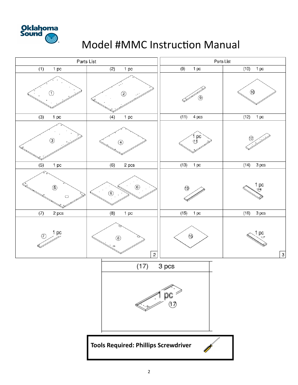 Model #mmc instrucɵon manual | Oklahoma Sound #MMC User Manual | Page 2 / 16