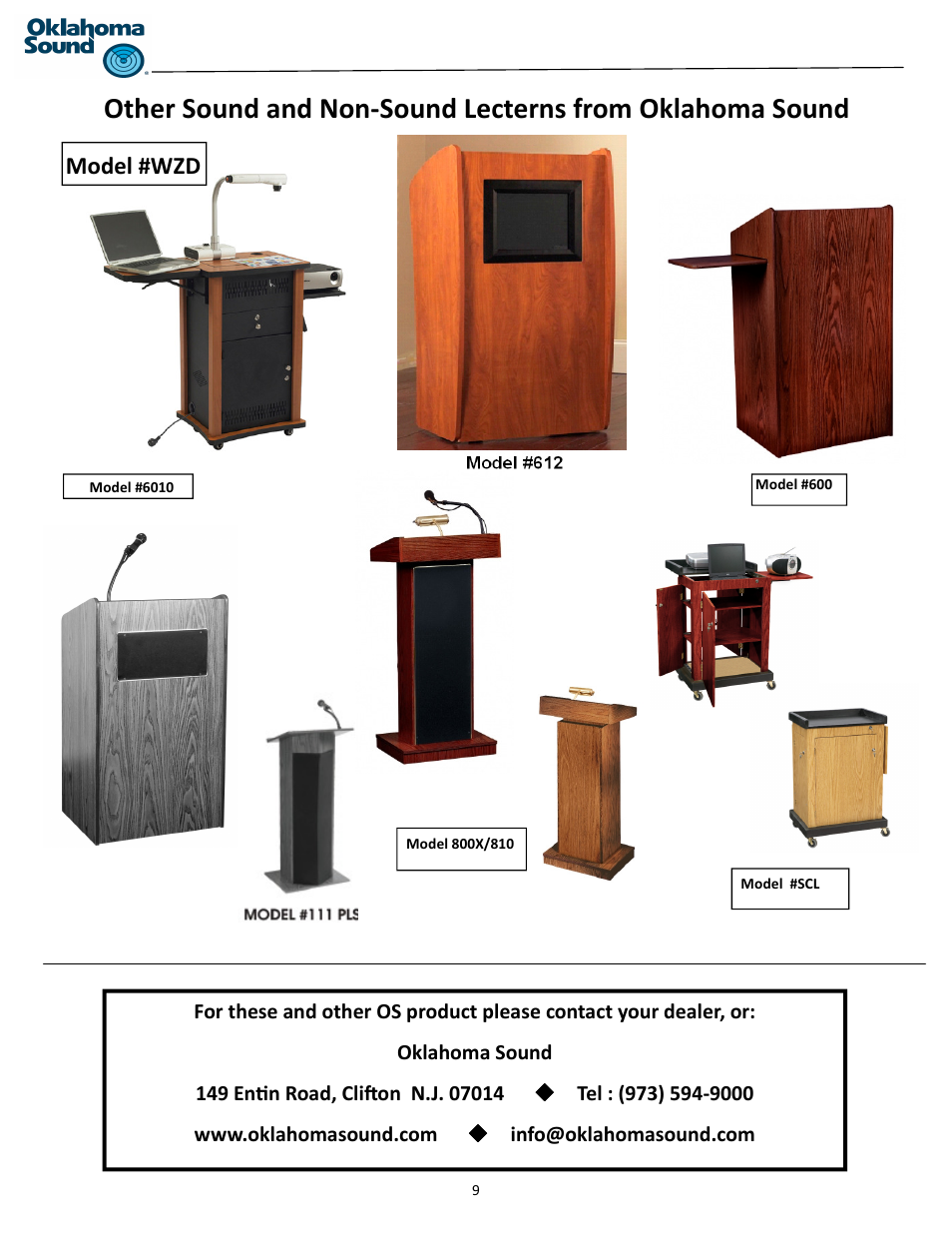 Model #wzd | Oklahoma Sound #LSS User Manual | Page 9 / 9