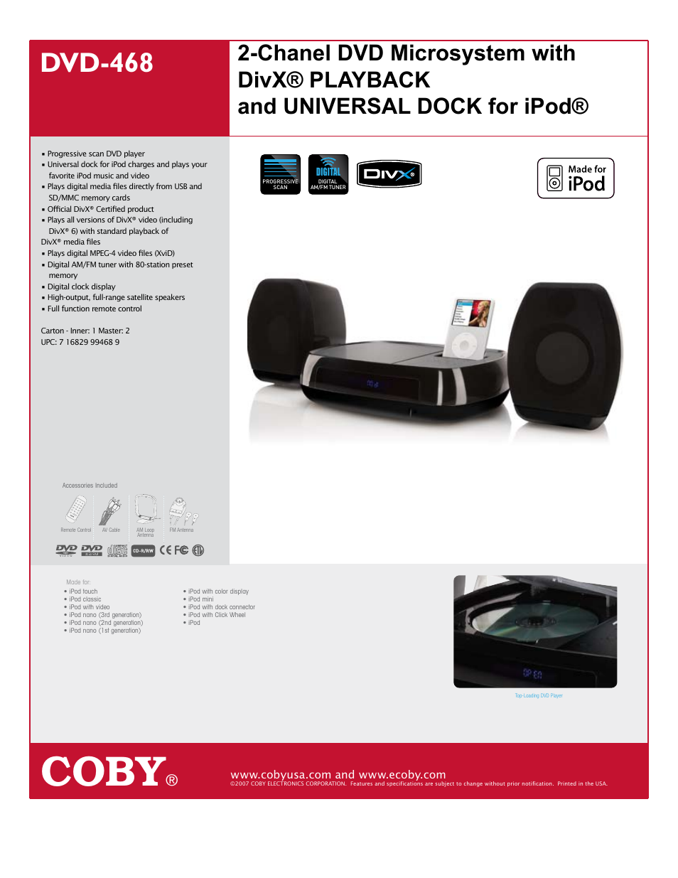 COBY DVD-468 User Manual | 1 page