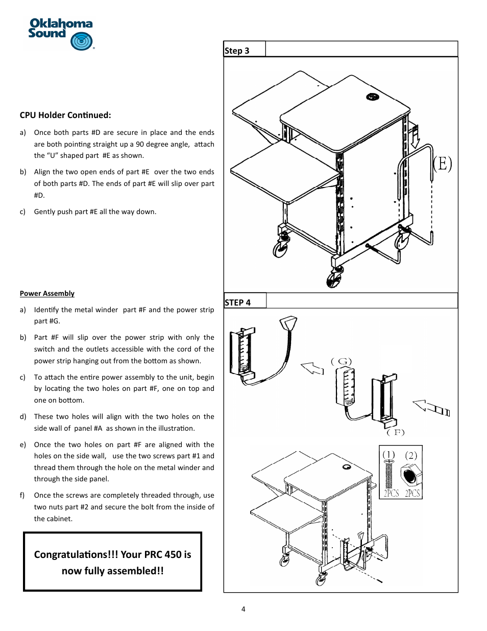 Oklahoma Sound #PRC 450 User Manual | Page 4 / 5