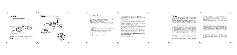 COBY electronic CA-745 User Manual | 1 page