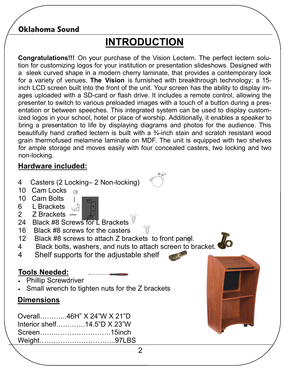 Oklahoma sound | Oklahoma Sound The Vision User Manual | Page 3 / 8