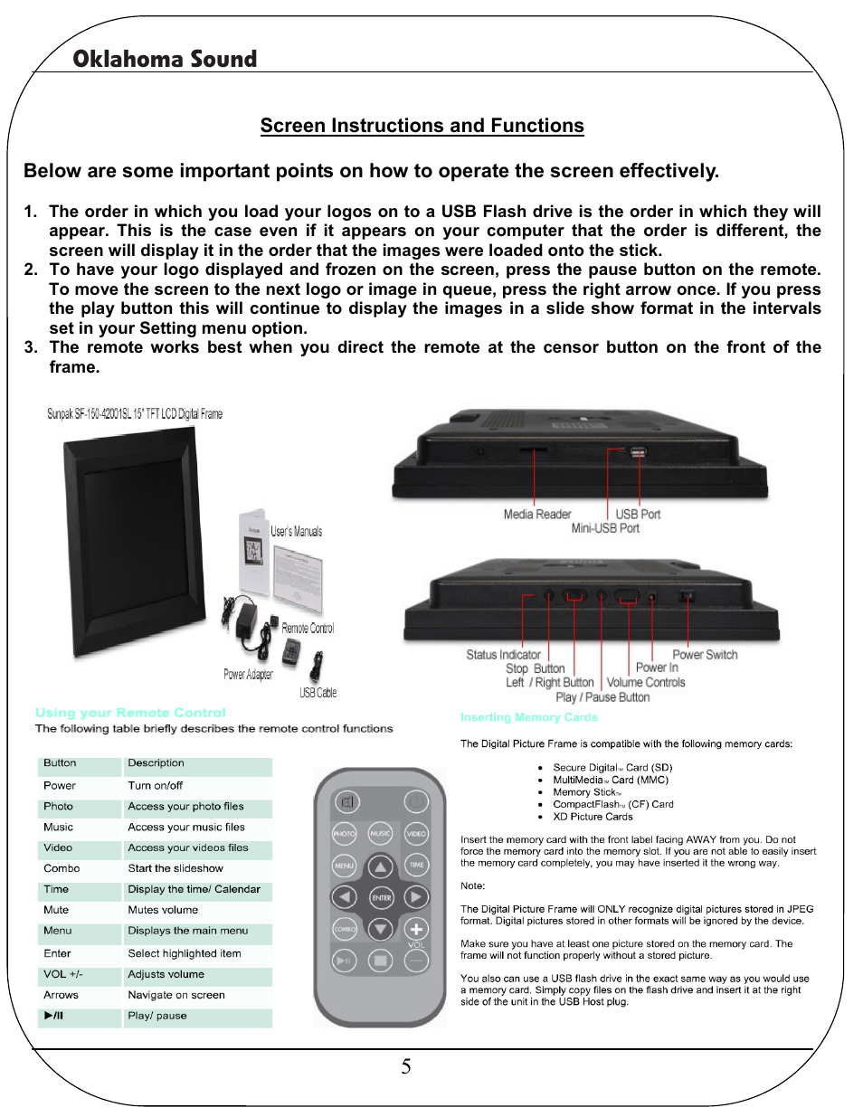 Oklahoma sound | Oklahoma Sound The Vision User Manual | Page 8 / 8