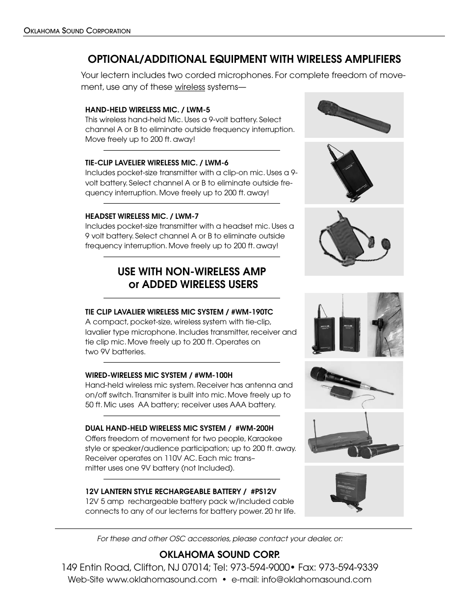 Use with non-wireless amp or added wireless users | Oklahoma Sound #711 User Manual | Page 4 / 4