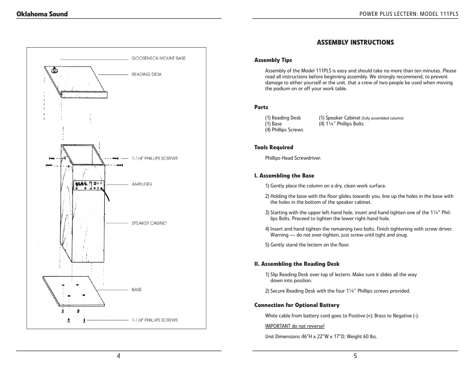 Oklahoma Sound #111PLS User Manual | Page 4 / 4