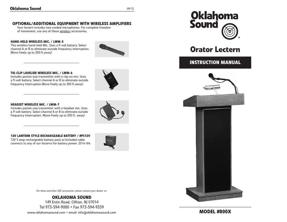 Oklahoma Sound #800x User Manual | 4 pages