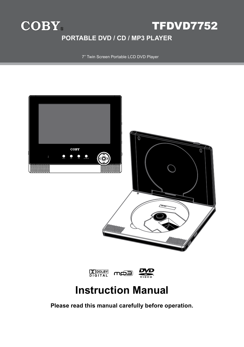 COBY electronic TFDVD7752 User Manual | 30 pages