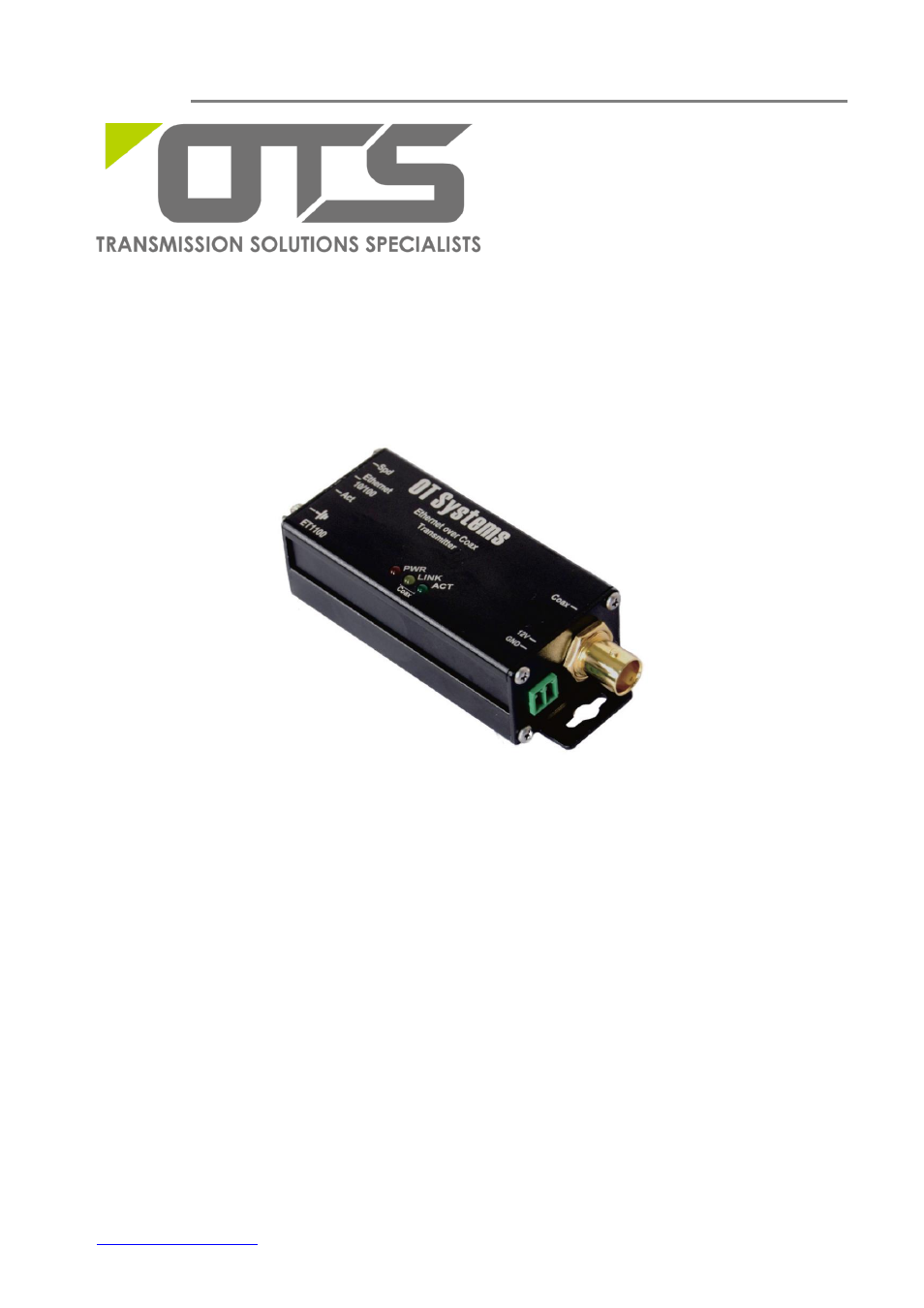 OT Systems ET1100C series User Manual | 12 pages