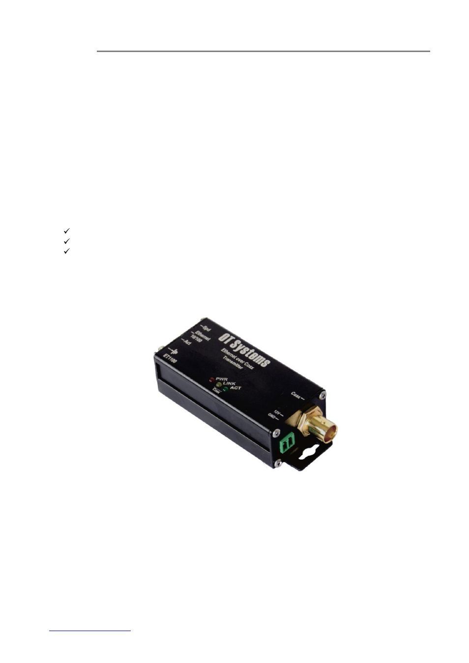 Installation, Eneral, Ackage | Ontents, 3) installation | OT Systems ET1100C series User Manual | Page 5 / 12