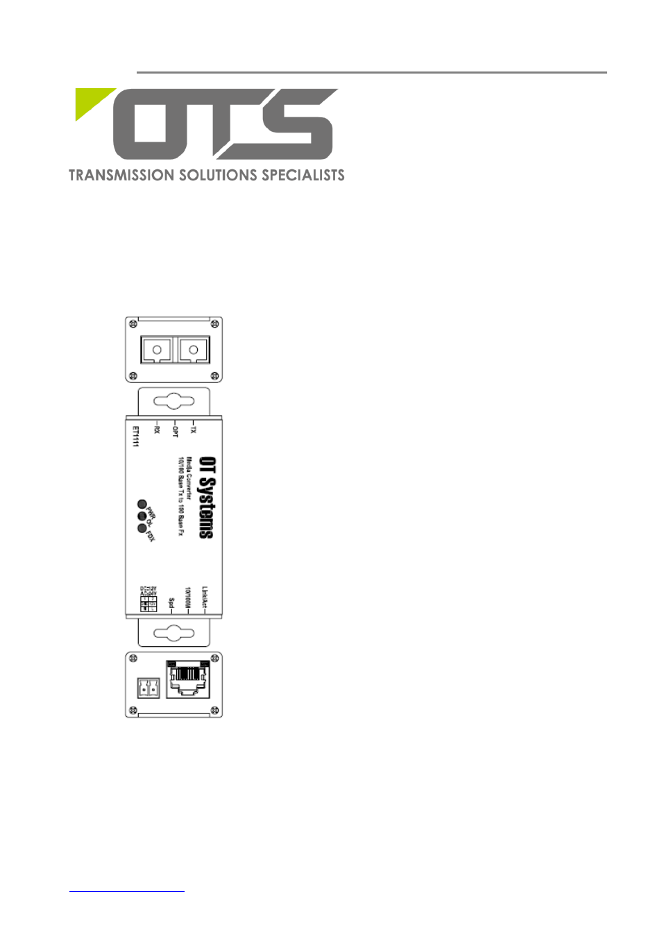 OT Systems ET1111 series User Manual | 18 pages